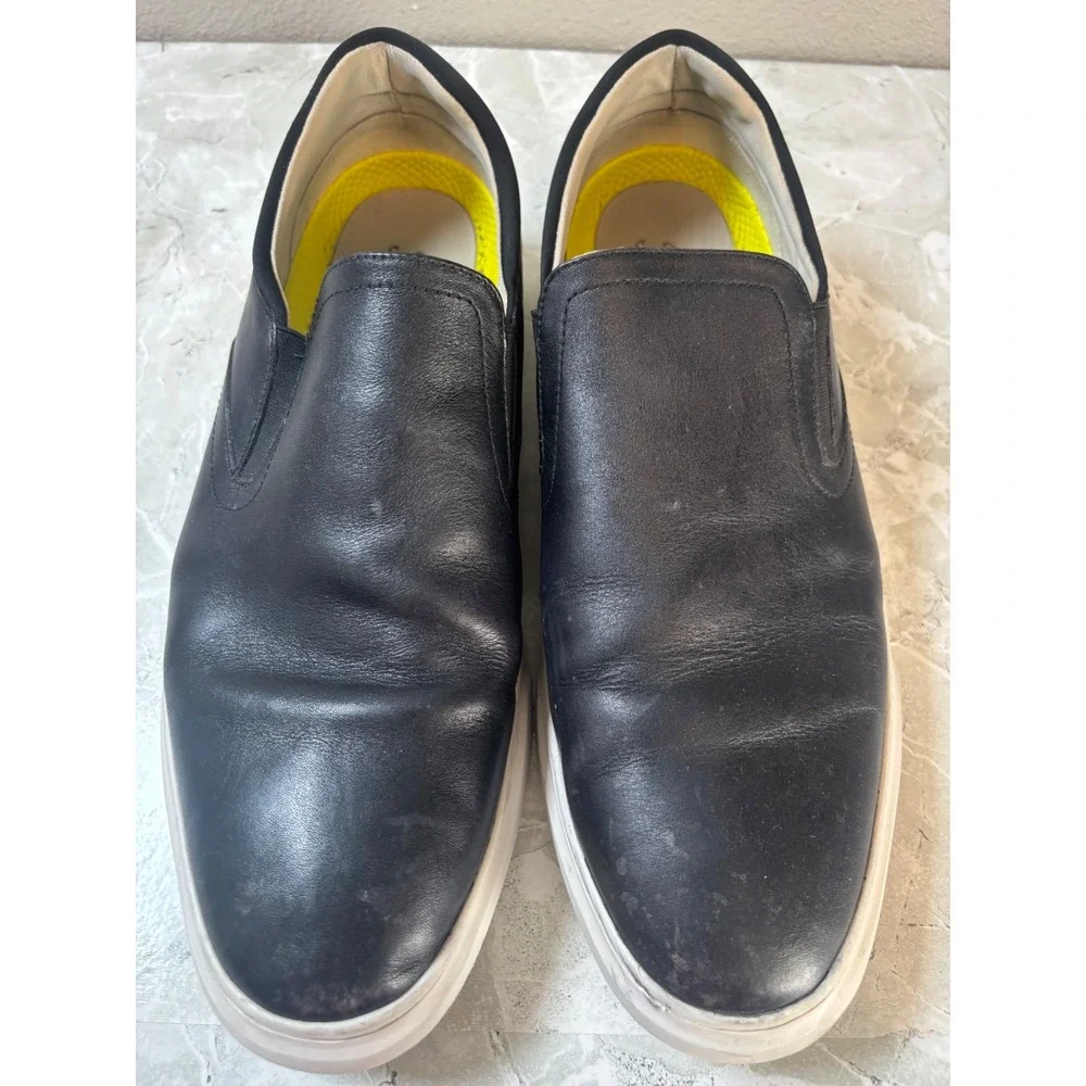 Florsheim Mens Black Leather Comfortech‎ Plain Toe Slip On Loafers 11M